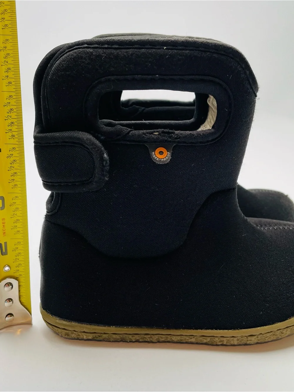Bogs Baby Toddler Black Waterproof Insulated Snow Boots Size 8 Pull On Handles